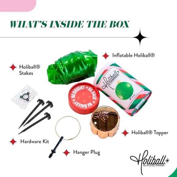 NIB Holiball Inflatable Holiday Ornament - Indoor/Outdoor 30” Ball - Pink - Picture 8 of 11